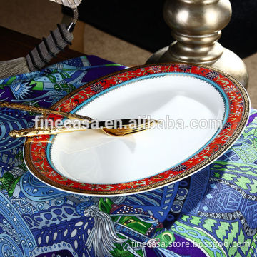 14 Inches Luxury Fine Bone China Oval Plate of Grand Banquet